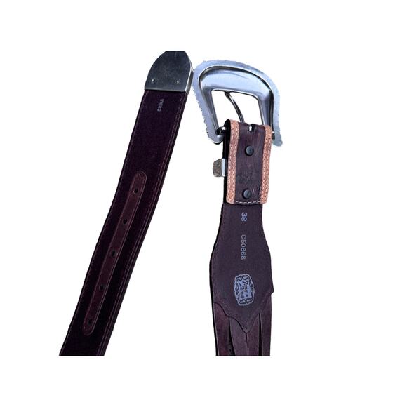 Tony Lama Embellished Rhinestone Leather Belt C50868 Cheyenne Creek Size 38 - Picture 8 of 10